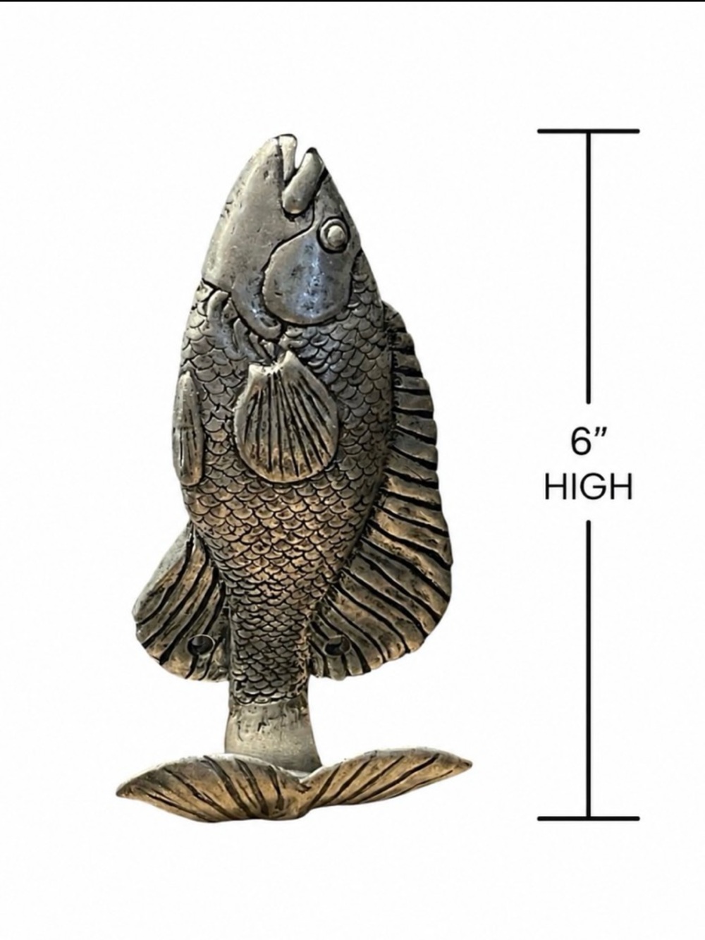 Metal COAT HOOK Fish Hook Tail Metal No Hardware Unique Fisherman Fishing 6"